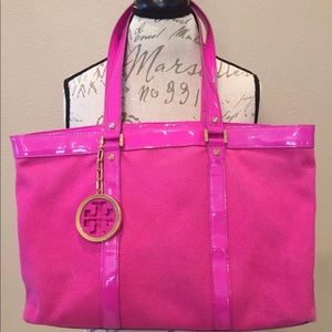 Tory Burch hot pink Jane tote